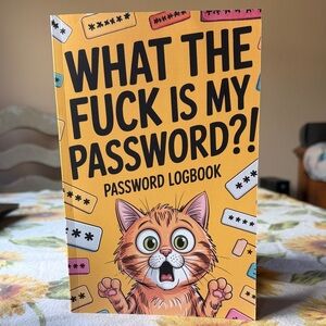 What The F*** Is My Password?! Password Logbook - Yellow Cat Cover